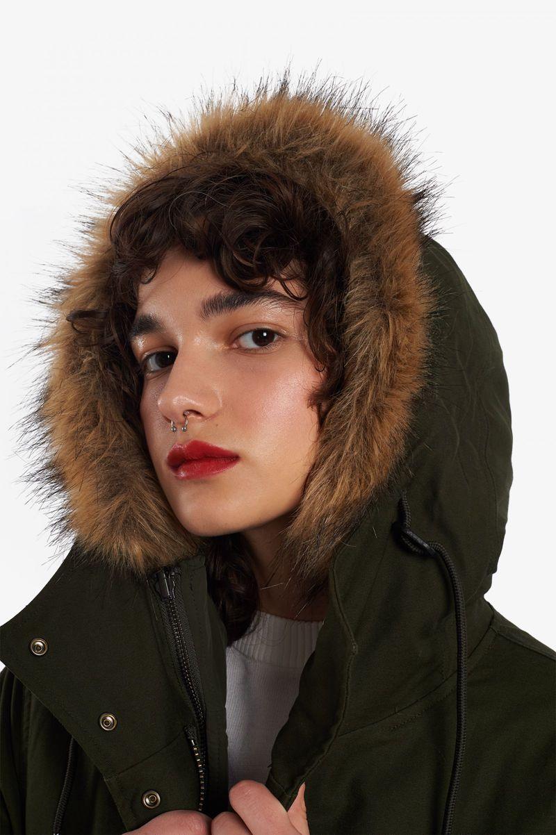 Green Fred Perry Zip-In Liner Parka Women's Jackets | PH 1920LISH